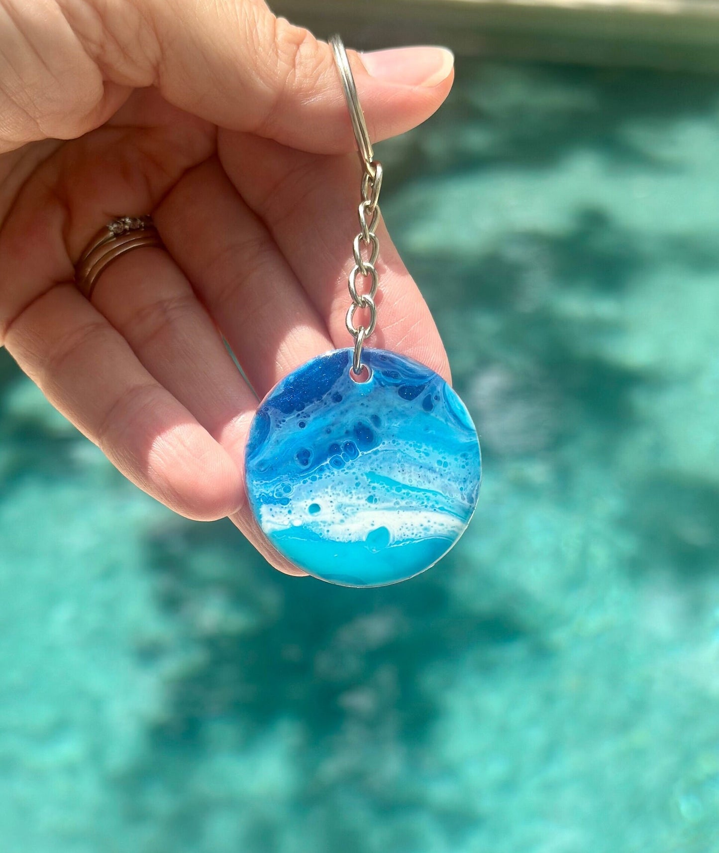 Resin Ocean Wave Acrylic Keychain