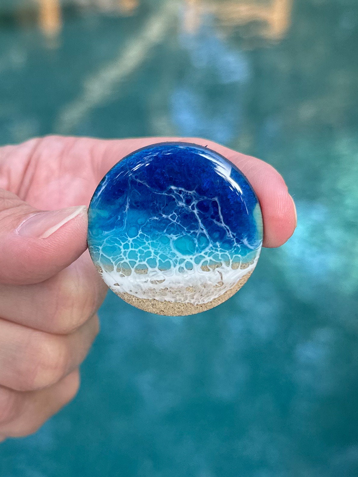 Ocean Resin Magnets Set of 3 - Fridge Magnets - Beach Wedding Favor