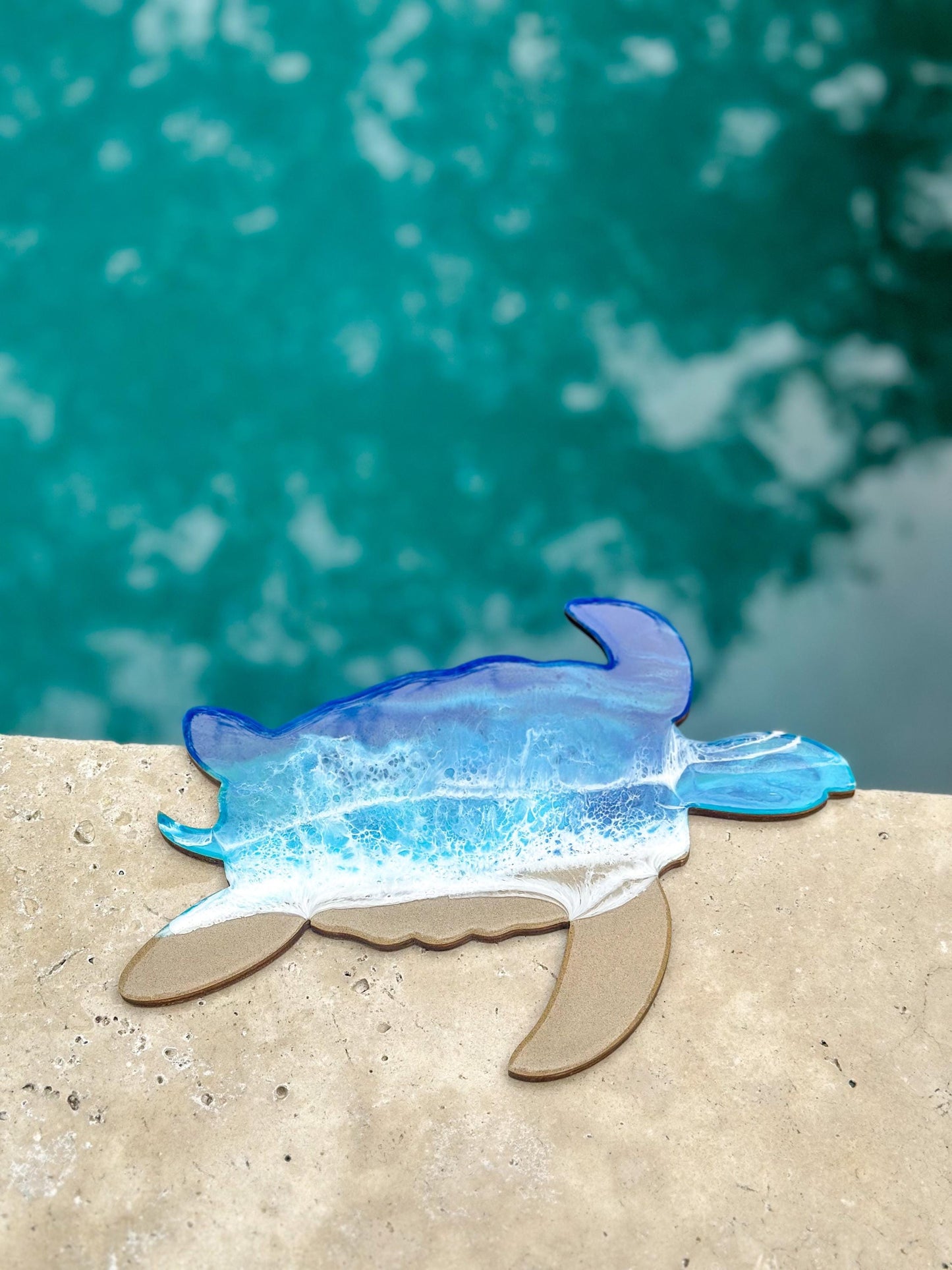 Resin Ocean Wave Turtle Wall Decor