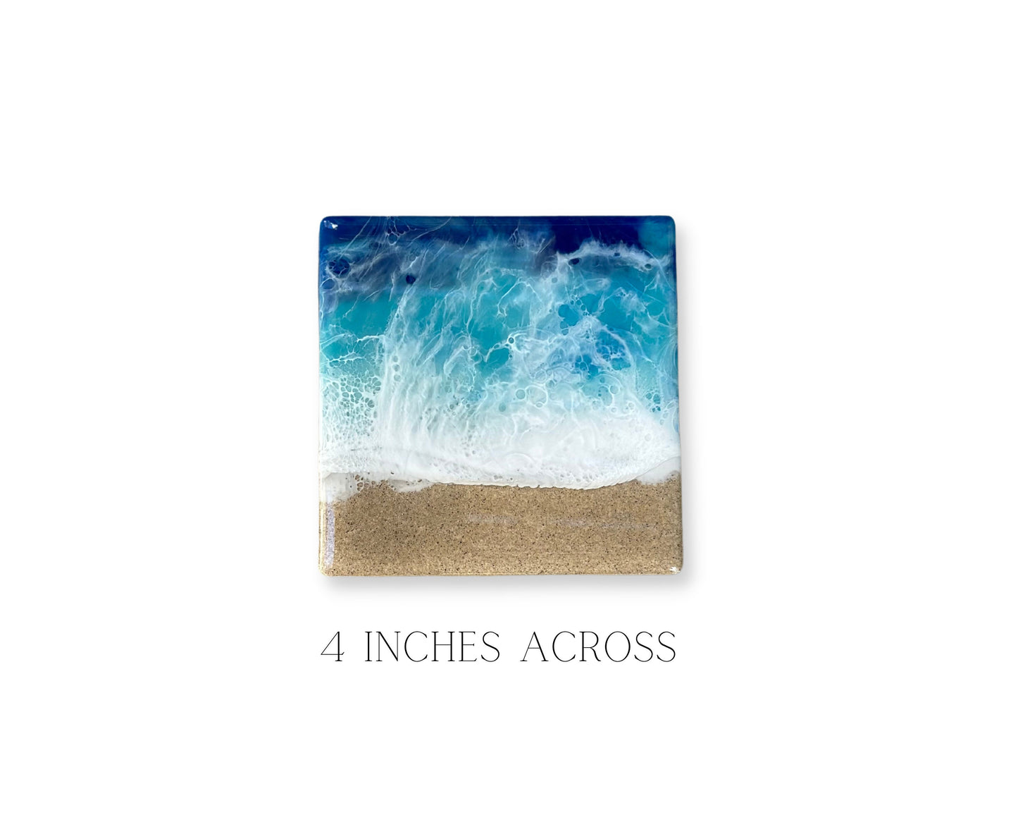 Ocean Waves Resin Coaster - Square