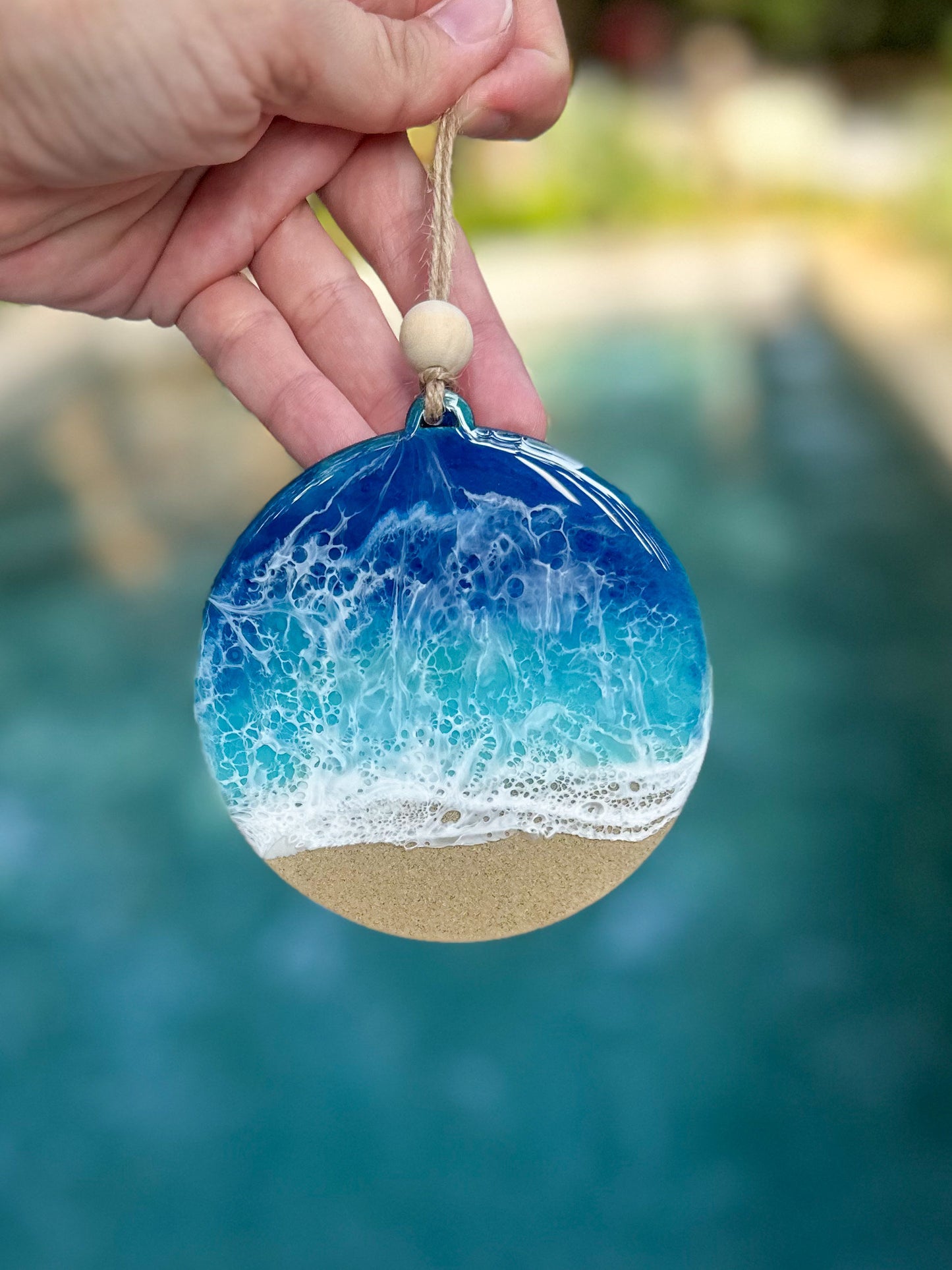 Ocean Waves Resin Ornament