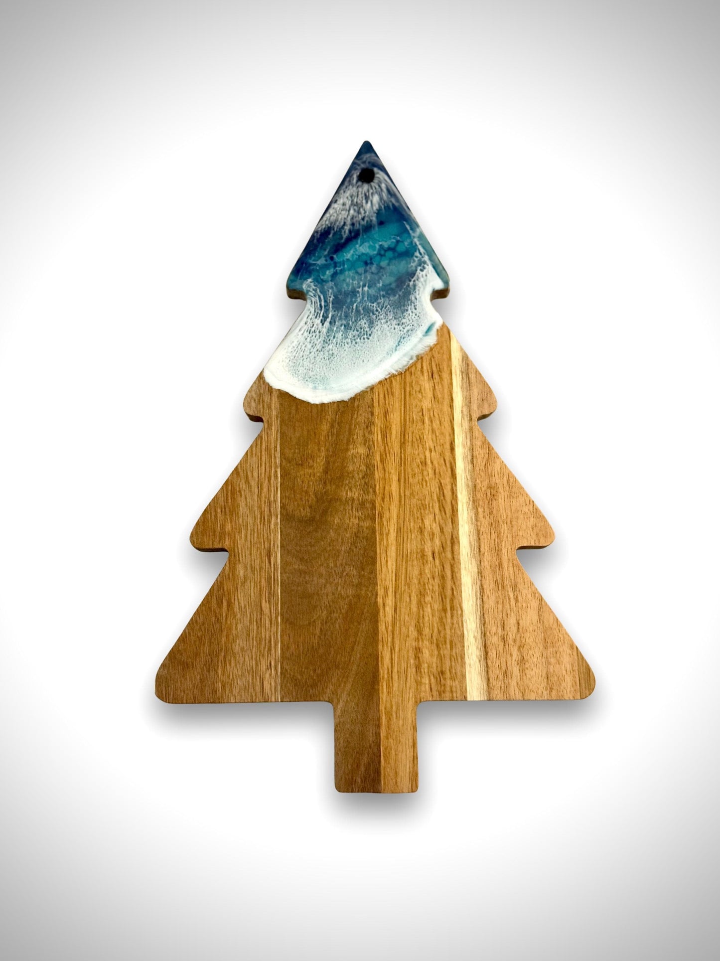 Charcuterie Board Christmas Tree with Green and Gold Resin