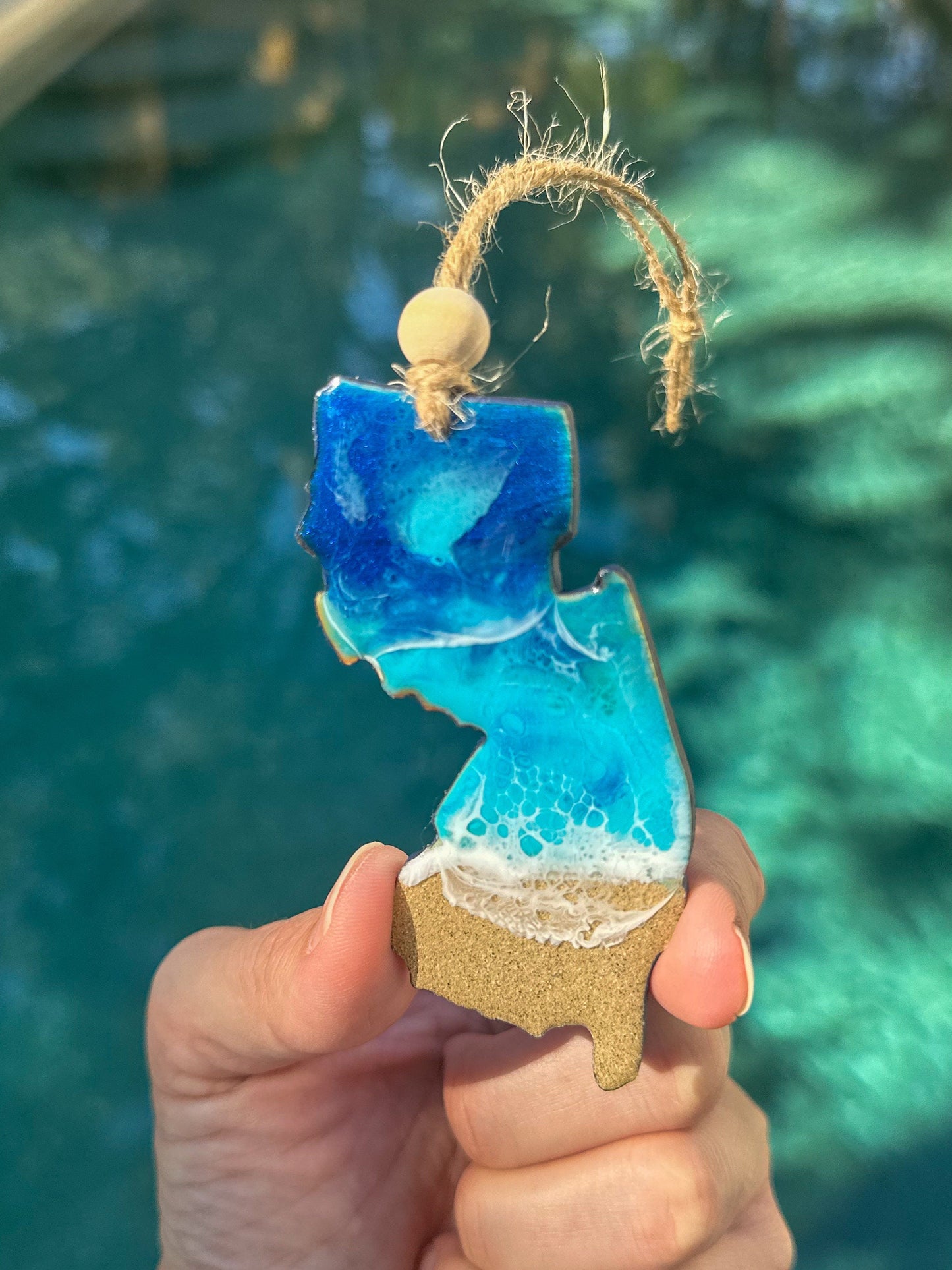 Ocean Resin Ornament - New Jersey