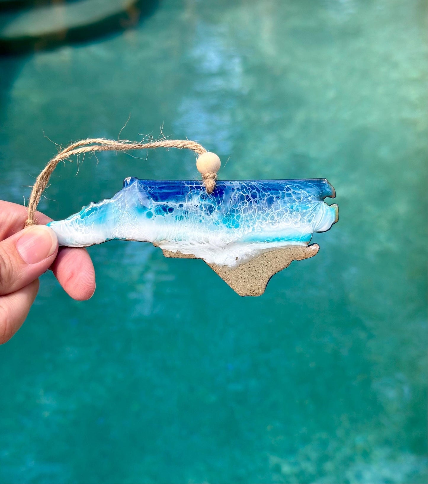 Ocean Resin Ornament - North Carolina
