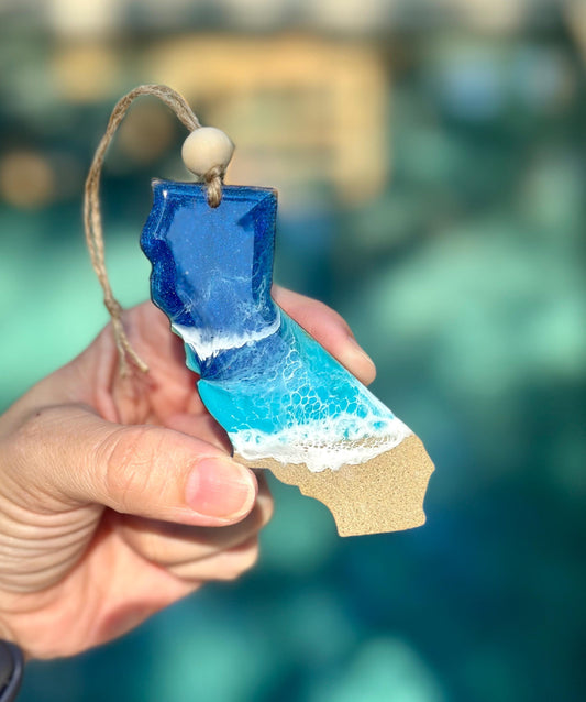 Ocean Resin Ornament - California
