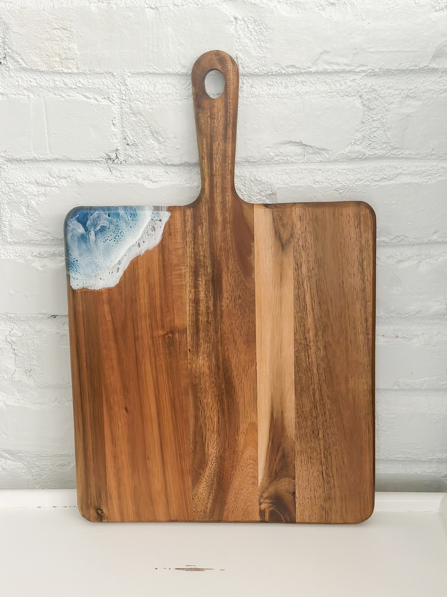 Resin Ocean Waves Acacia Wood Charcuterie Board