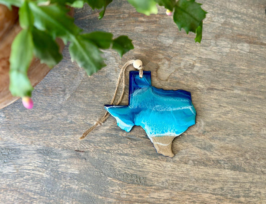 Ocean Resin Ornament - Texas