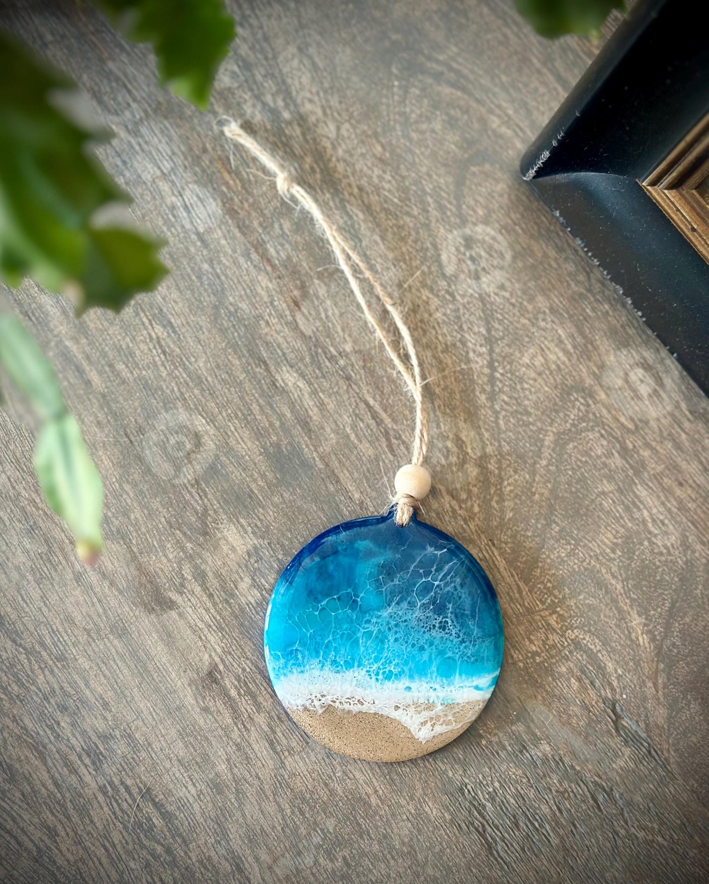 Ocean Waves Resin Ornament  - Circle Bauble
