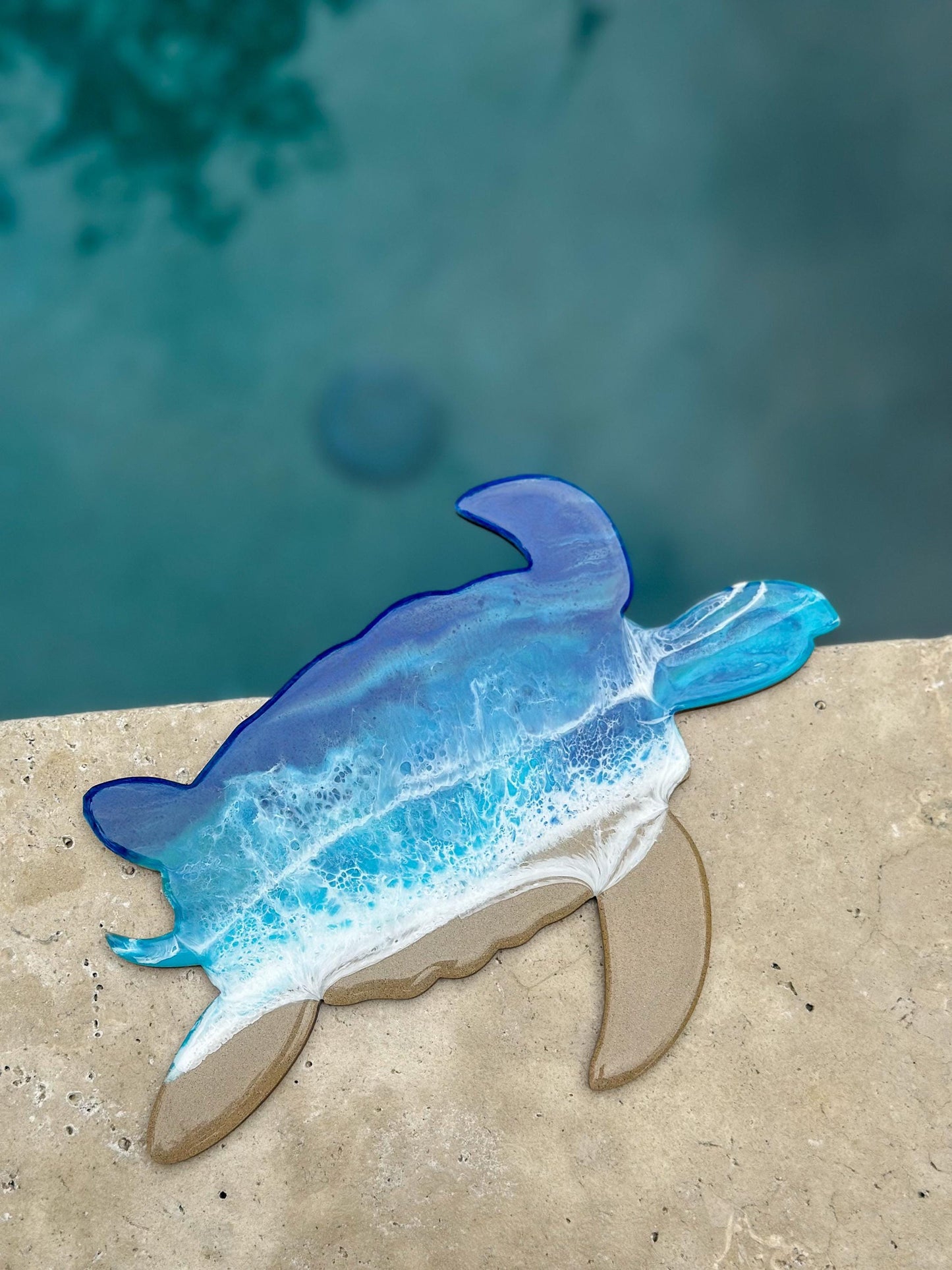 Resin Ocean Wave Turtle Wall Decor