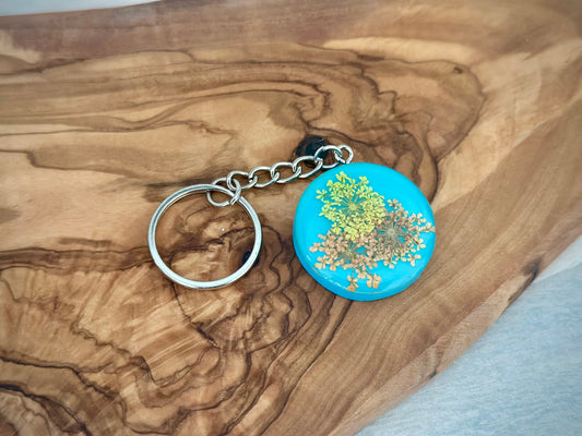 Resin Keychain with Dried Flowers