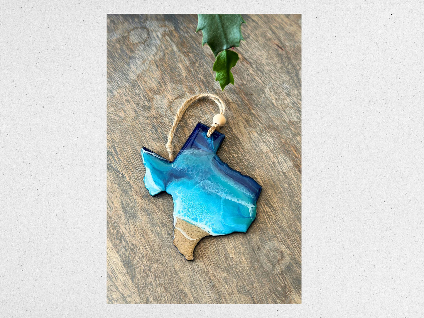 Ocean Resin Ornament - Texas