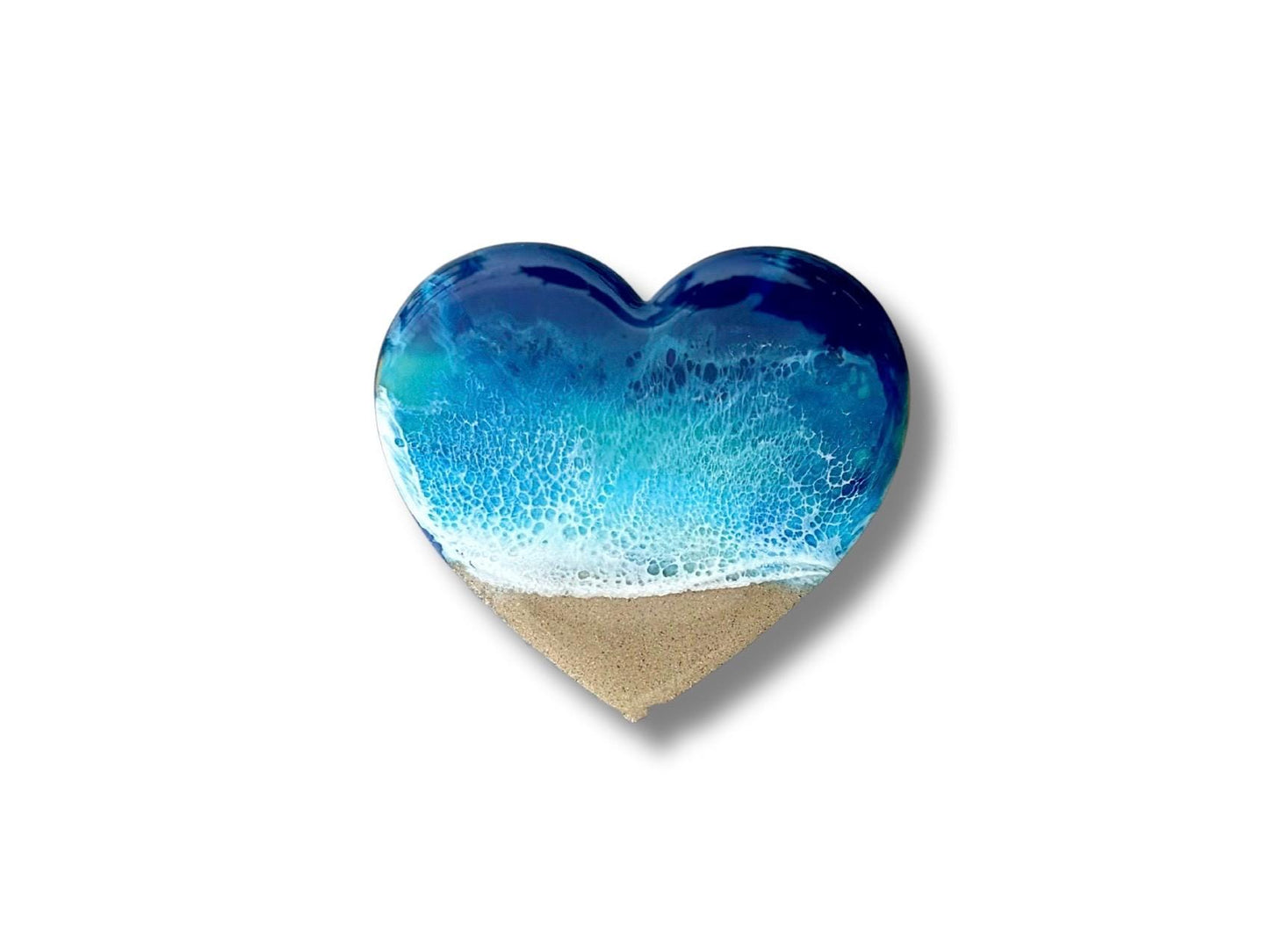 Resin Heart Magnet - Beach Wedding Favor - Ocean Resin Art - Resin Art Waves - Unique Fridge Magnets - Heart Gift Wedding