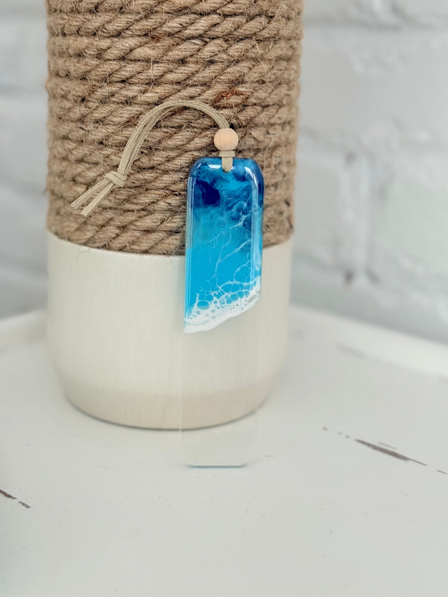 Resin Ocean Wave Bookmark: Handmade Acrylic Coastal Reader Gift