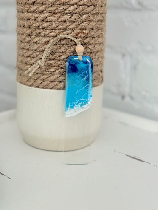 Resin Ocean Wave Bookmark: Handmade Acrylic Coastal Reader Gift