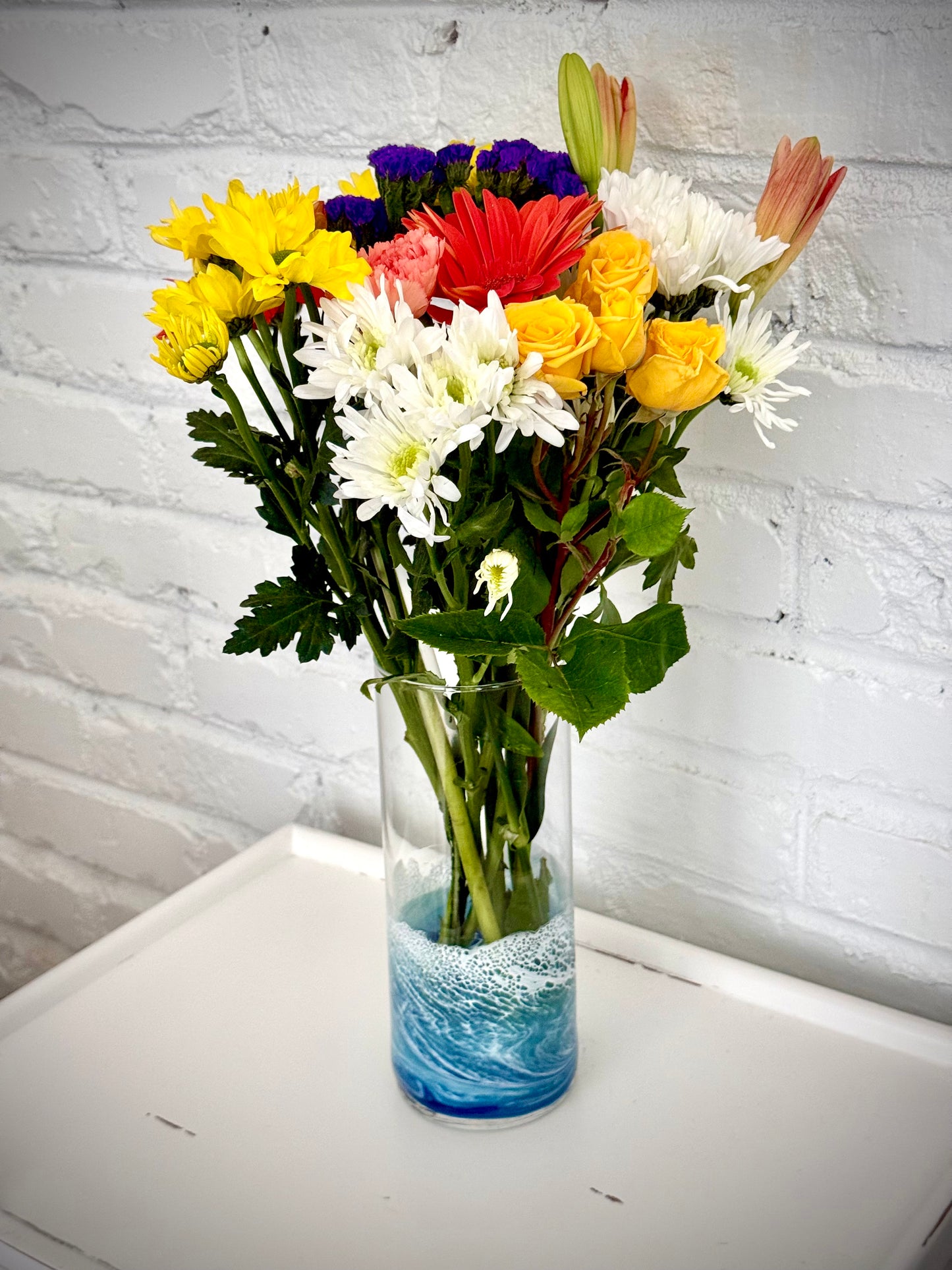 Handcrafted Ocean Wave Vase: Coastal Beach House Decor