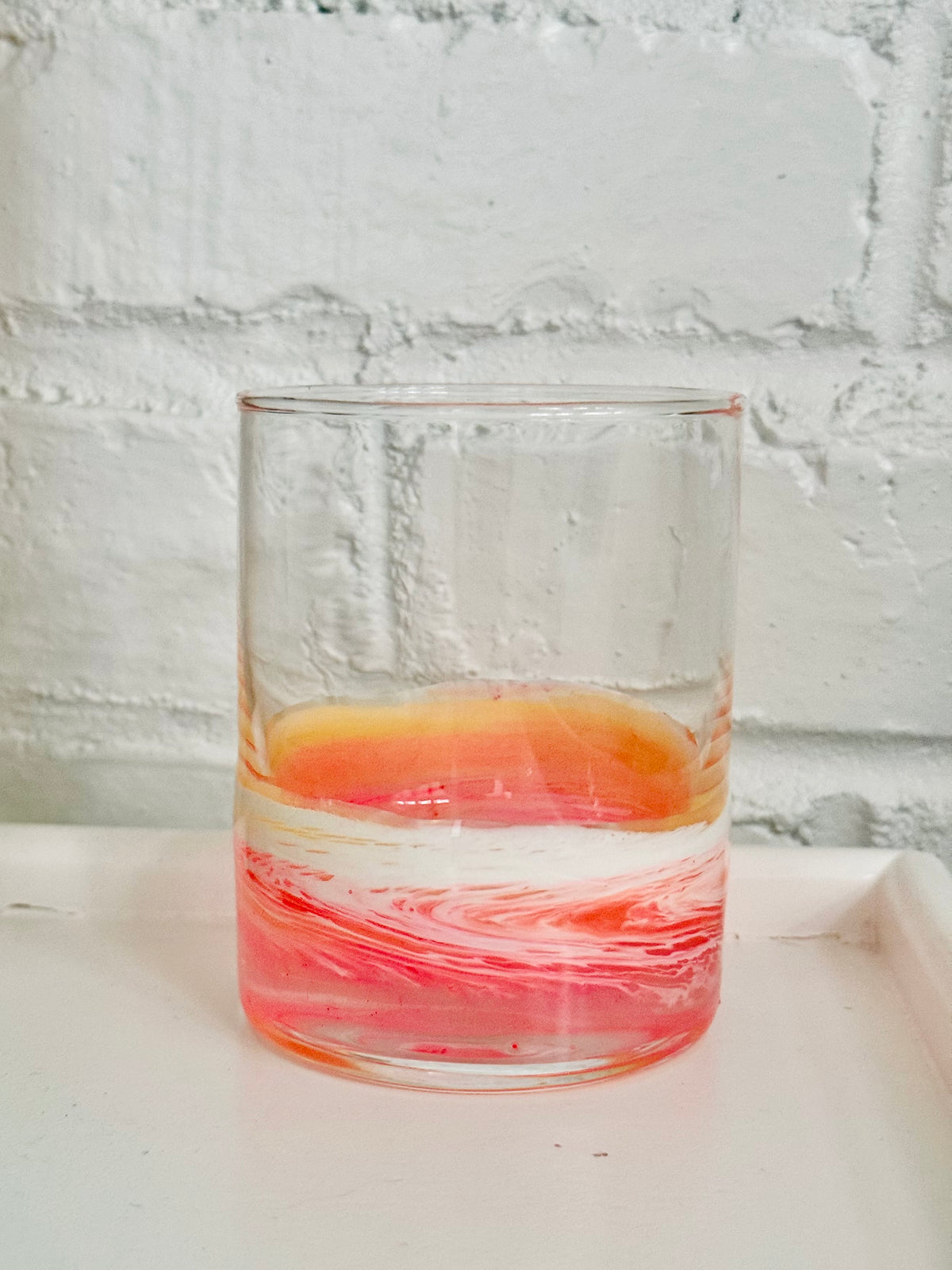 Sunset Resin Wave Rocks Glass | Coastal Barware Gift
