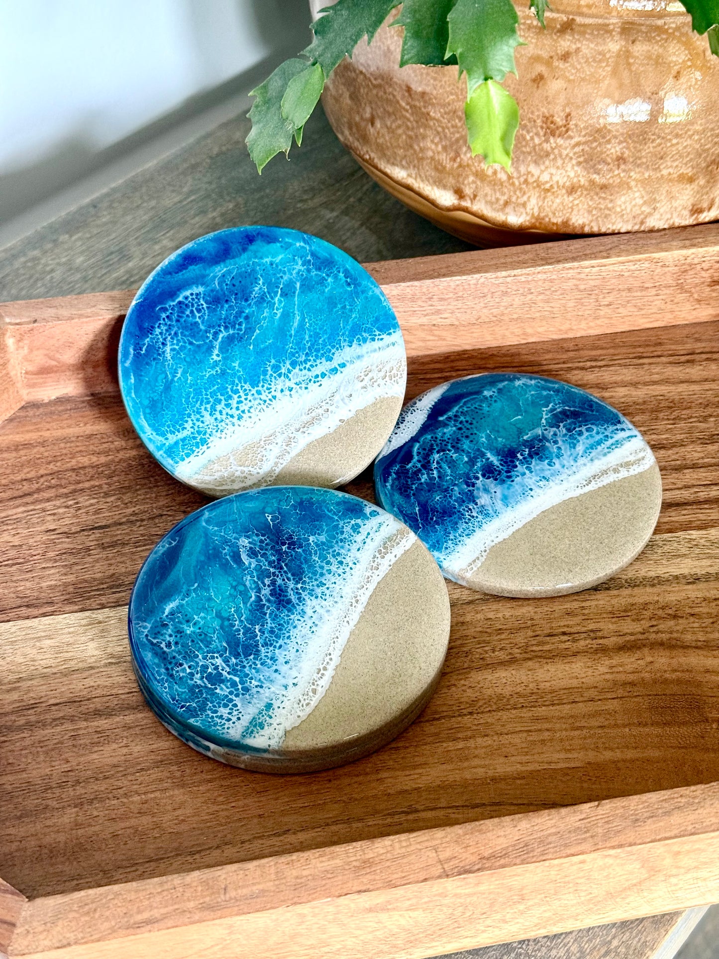 Resin Waves - Ocean Sand Coasters
