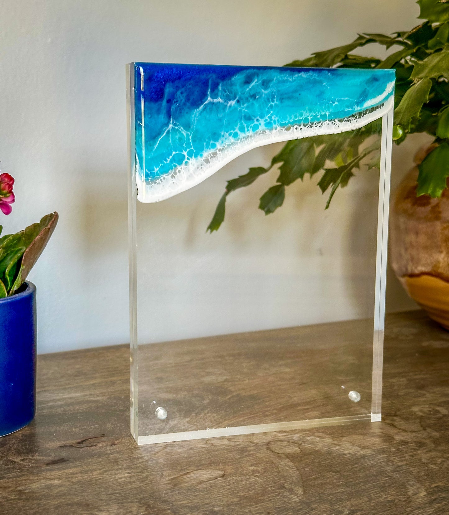 Magnetic Acrylic Photo Frame 5x7 with Resin Waves