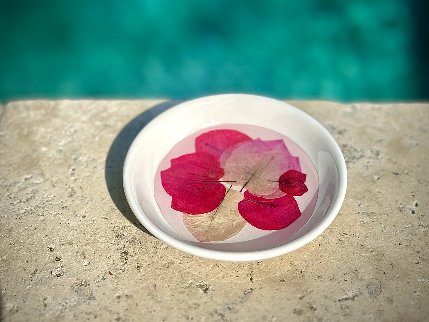 Ring Dish with Dried Flowers and Resin