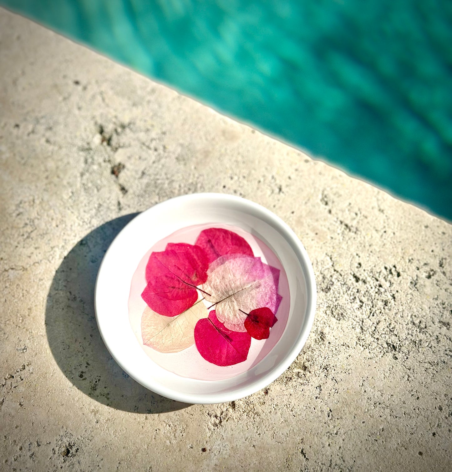 Ring Dish with Dried Flowers and Resin