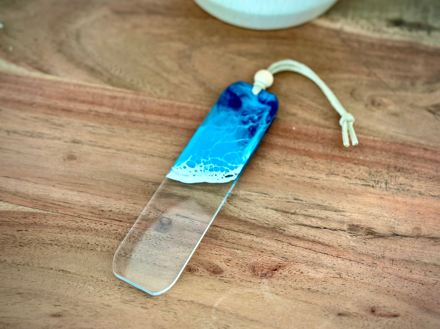 Resin Ocean Wave Bookmark: Handmade Acrylic Coastal Reader Gift