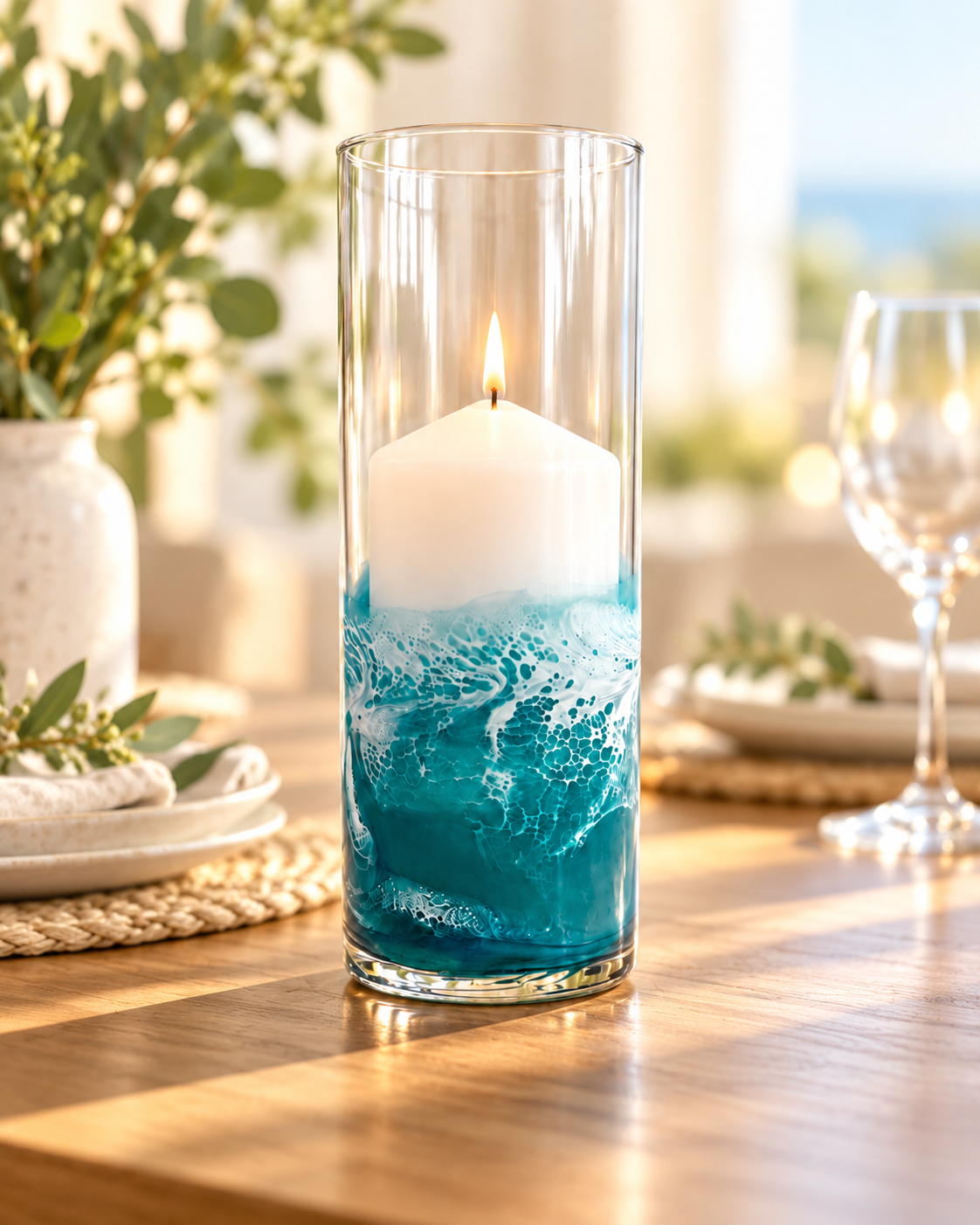 Handcrafted Ocean Wave Vase | Coastal Beach House Decor