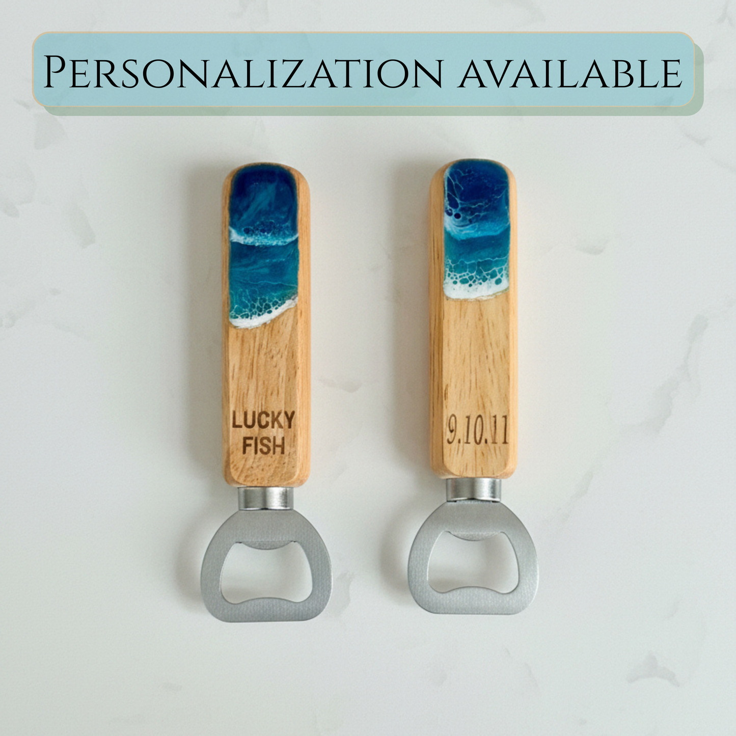 Ocean Wave Wooden Bottle Opener | Beach Wedding Gift