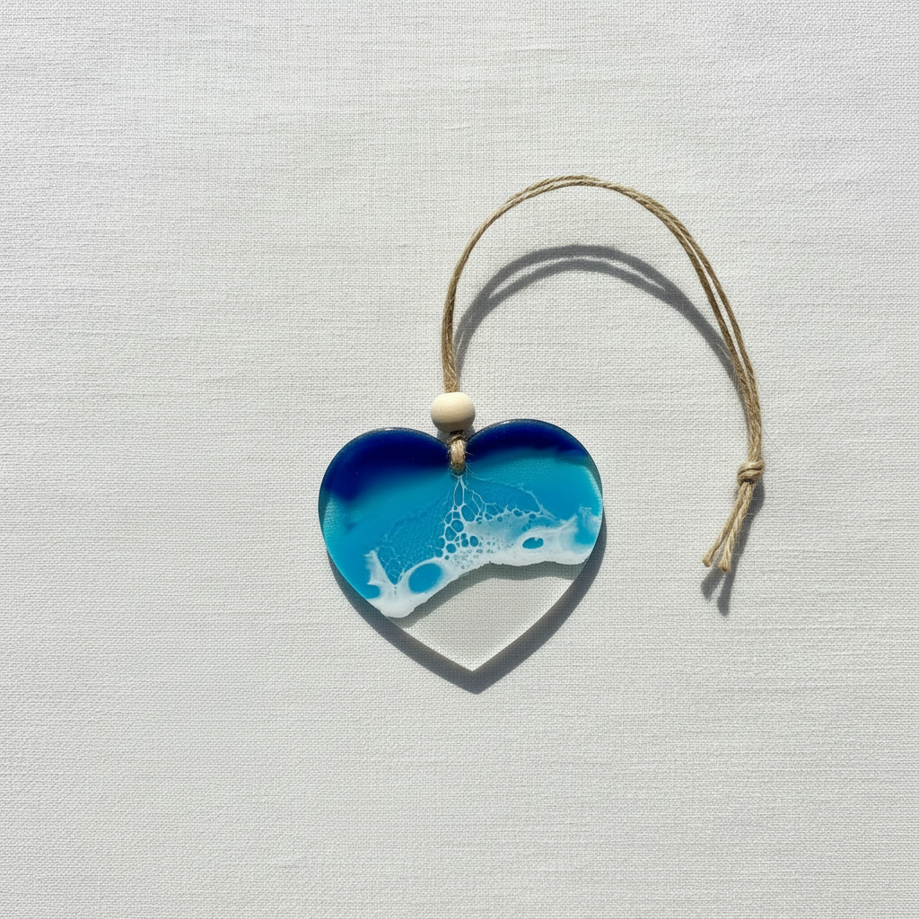 Acrylic Heart Flat Lay No Props