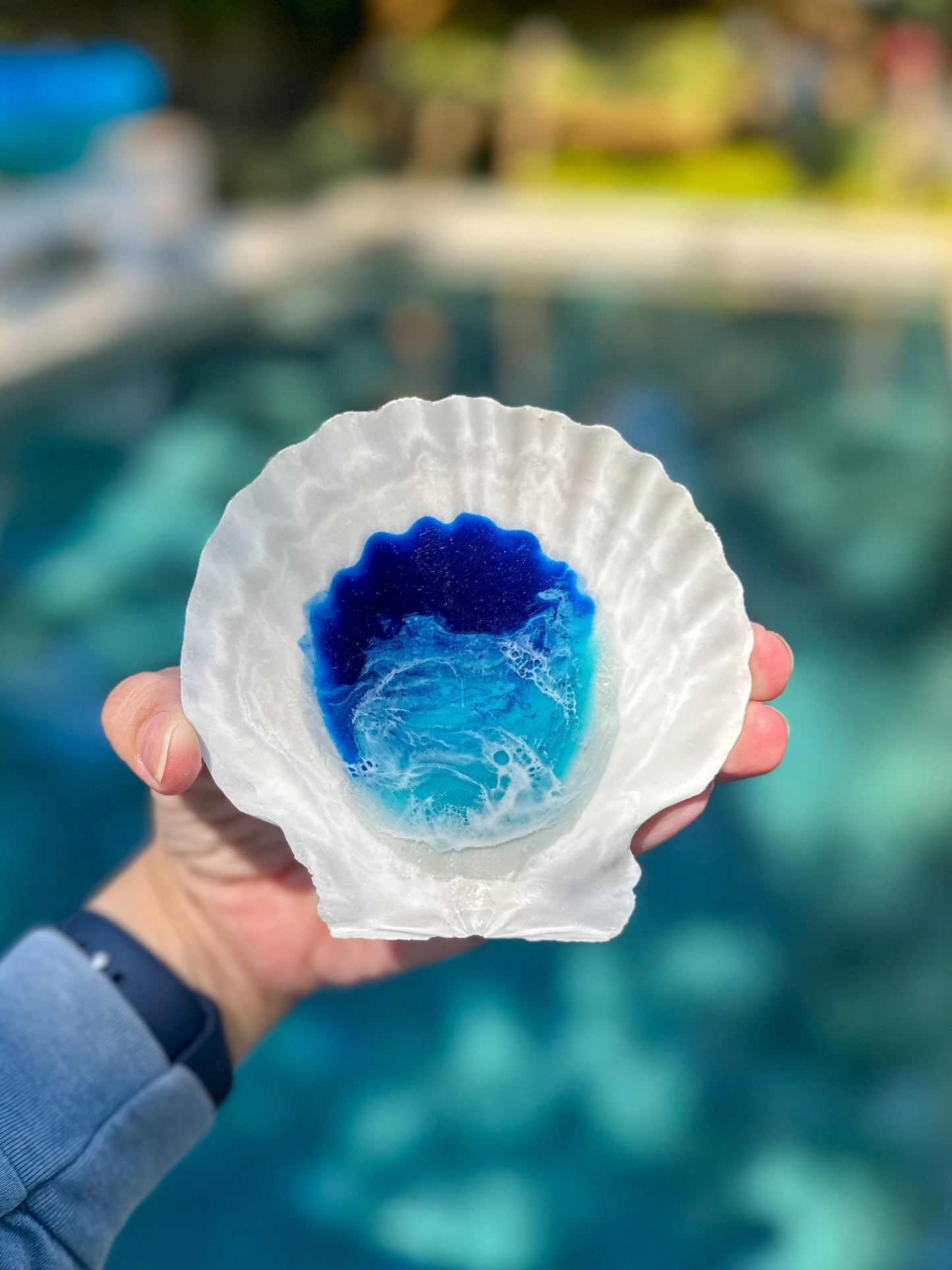 Resin Shell Trinket Dish - Scallop Shell Ring Dish