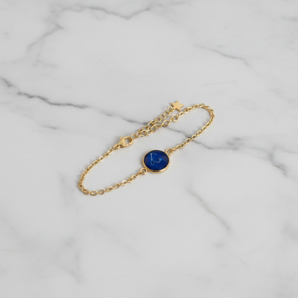 Blue Bracelet Flat Lay