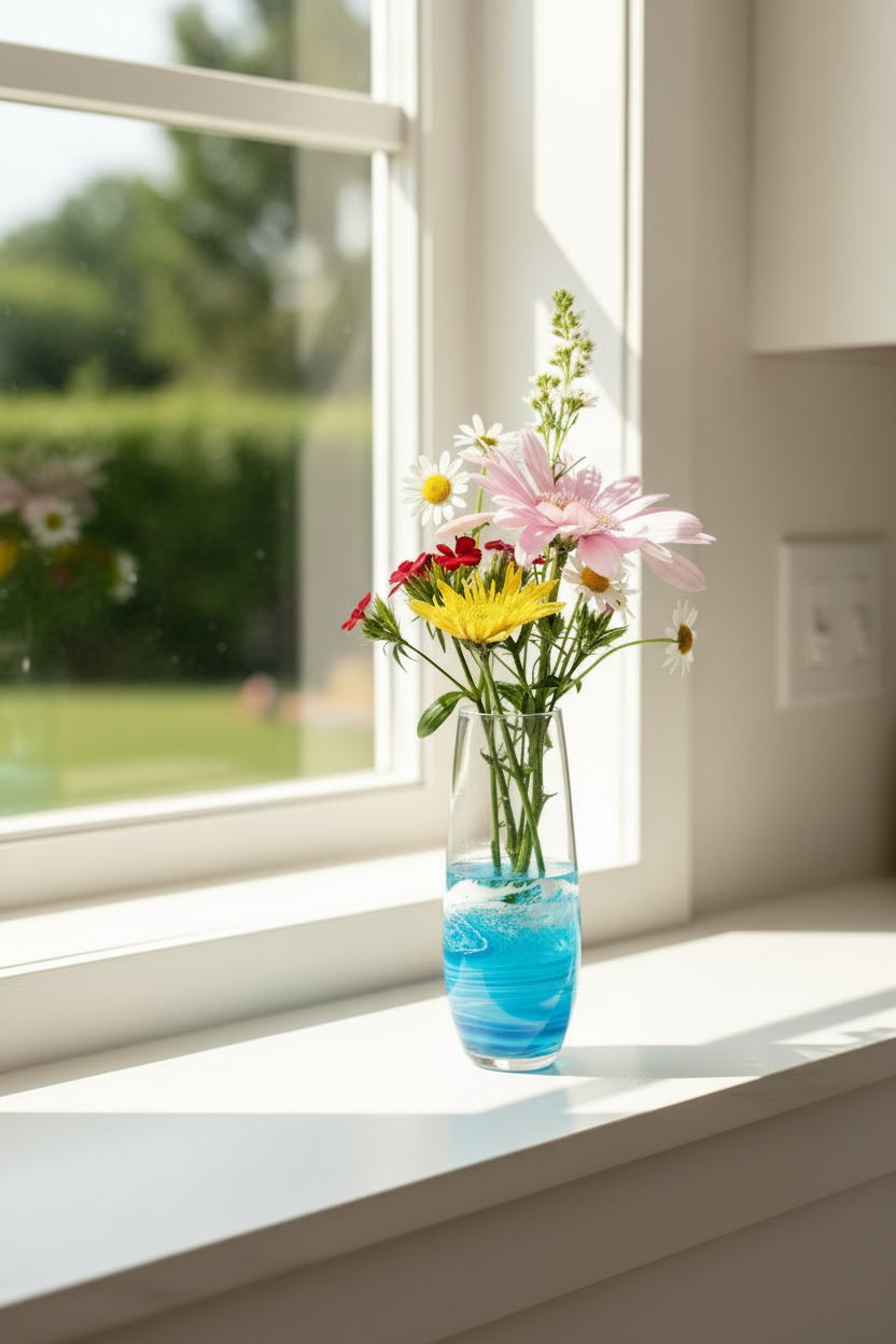 Blue Resin Wave Vase – Kitchen Window