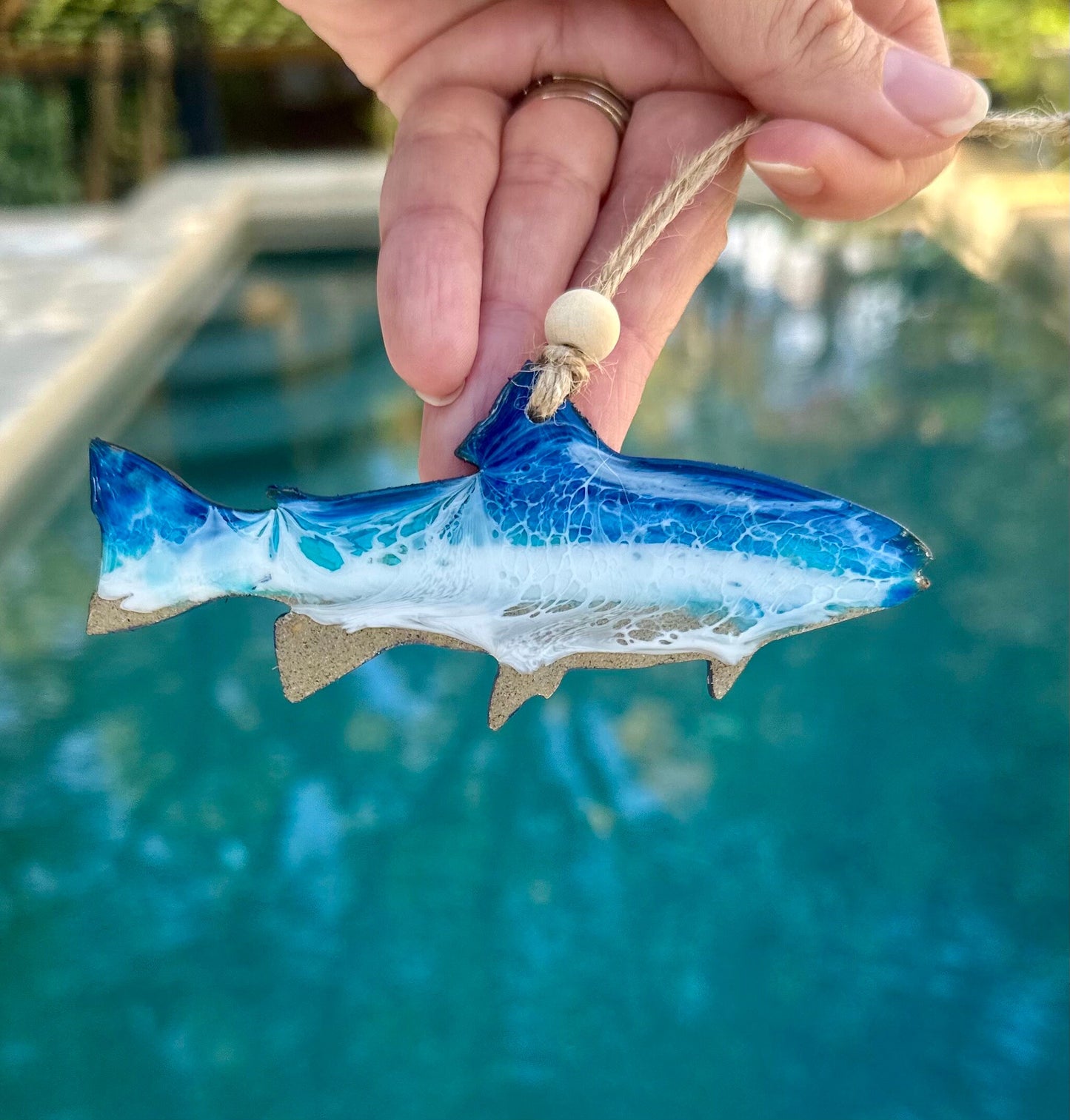 Ocean Resin Ornament - Fish Trout