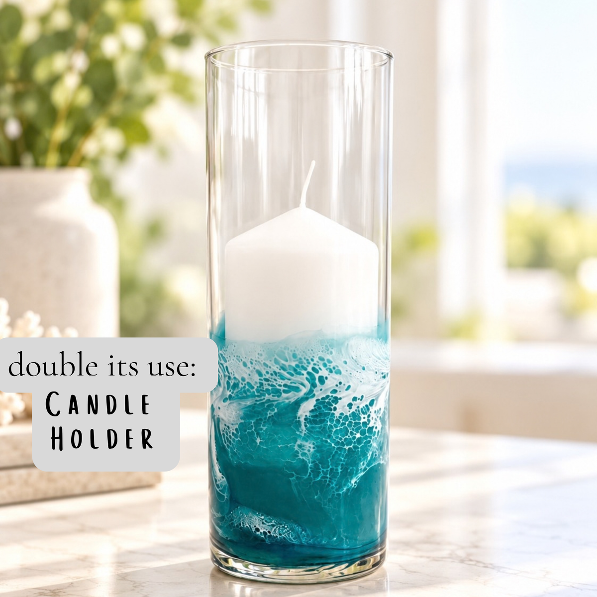 Handcrafted Ocean Wave Vase | Coastal Beach House Decor