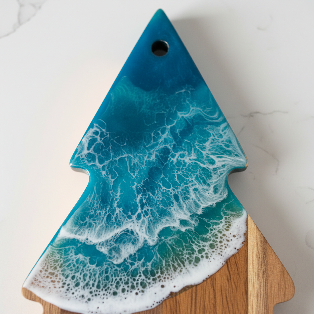 Christmas Tree Board – Resin Detail Close-Up