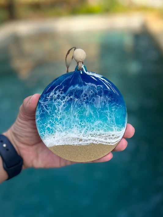 Ocean Waves Resin Ornament  - Epoxy Resin Waves Christmas Tree Decor - Beach Themed Decor - Beach Wedding Favor for guests