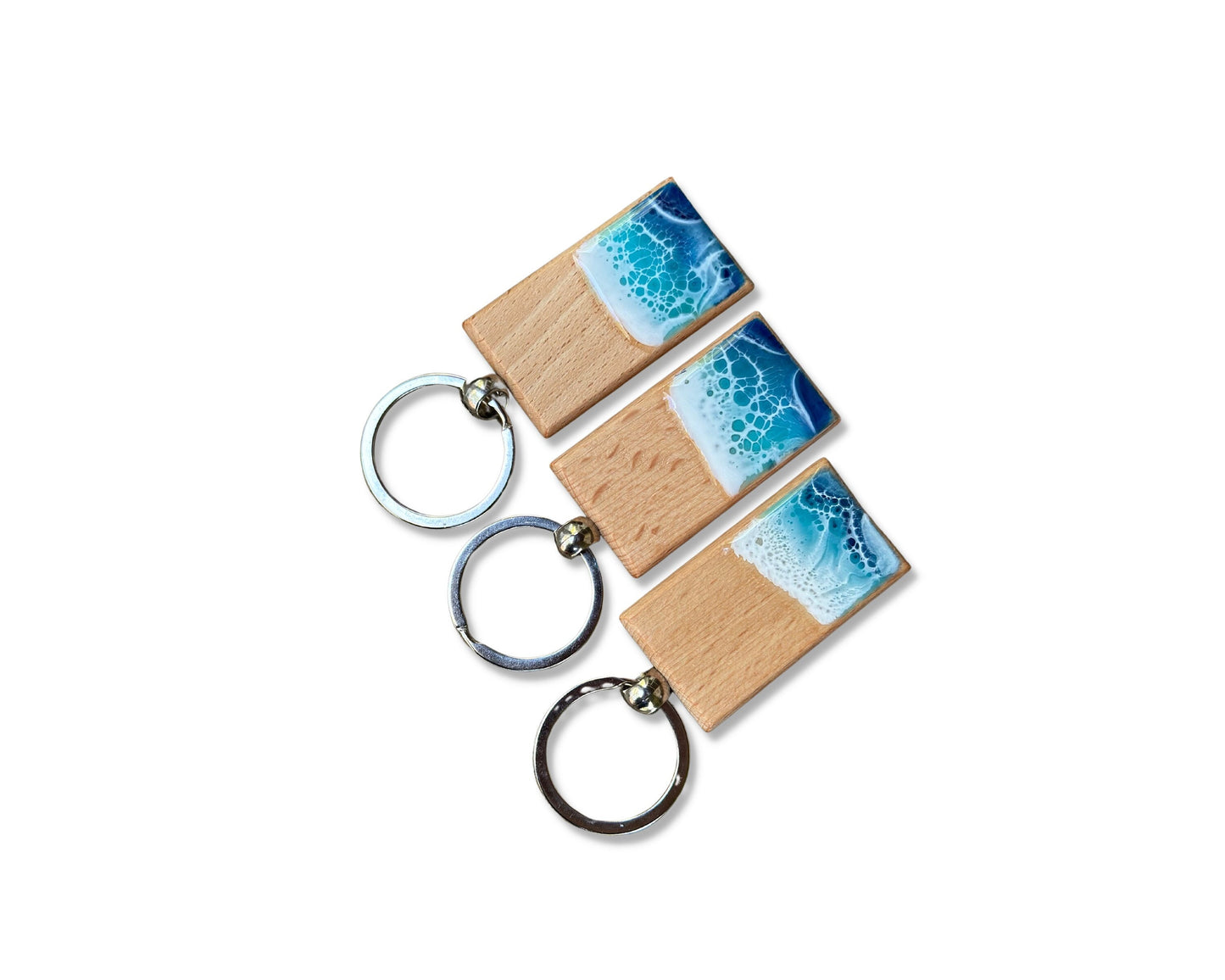 Resin Keychain - Epoxy Resin Ocean Waves Key Holder