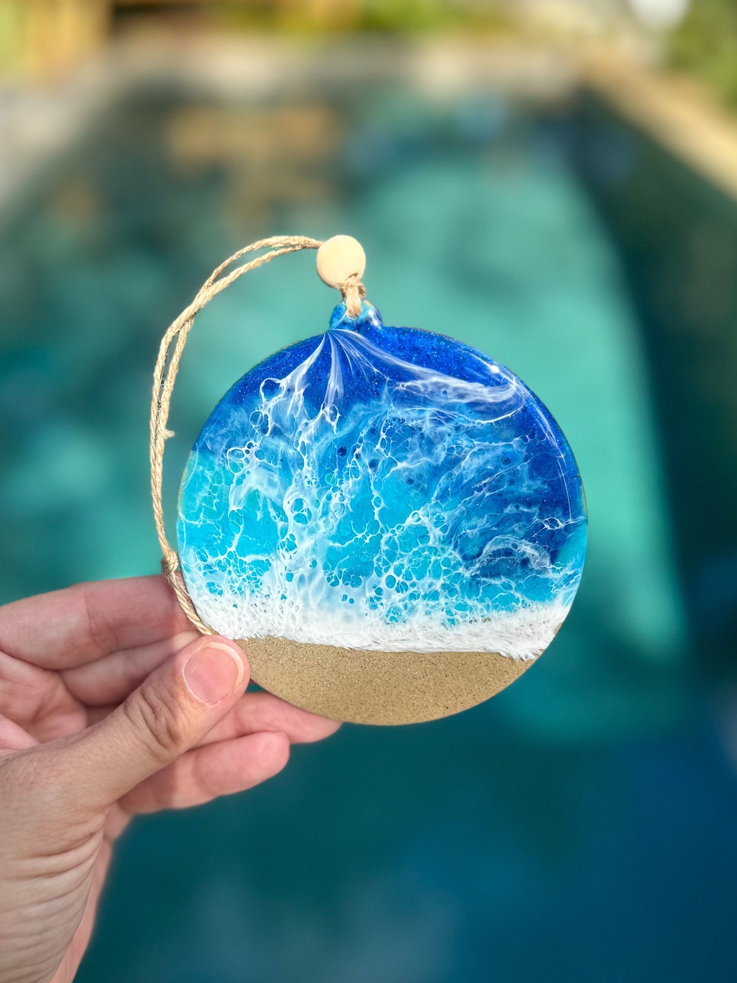 Ocean Waves Resin Ornament  - Epoxy Resin Waves Christmas Tree Decor - Beach Themed Decor - Beach Wedding Favor for guests