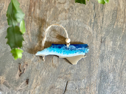 Ocean Resin Ornament - North Carolina