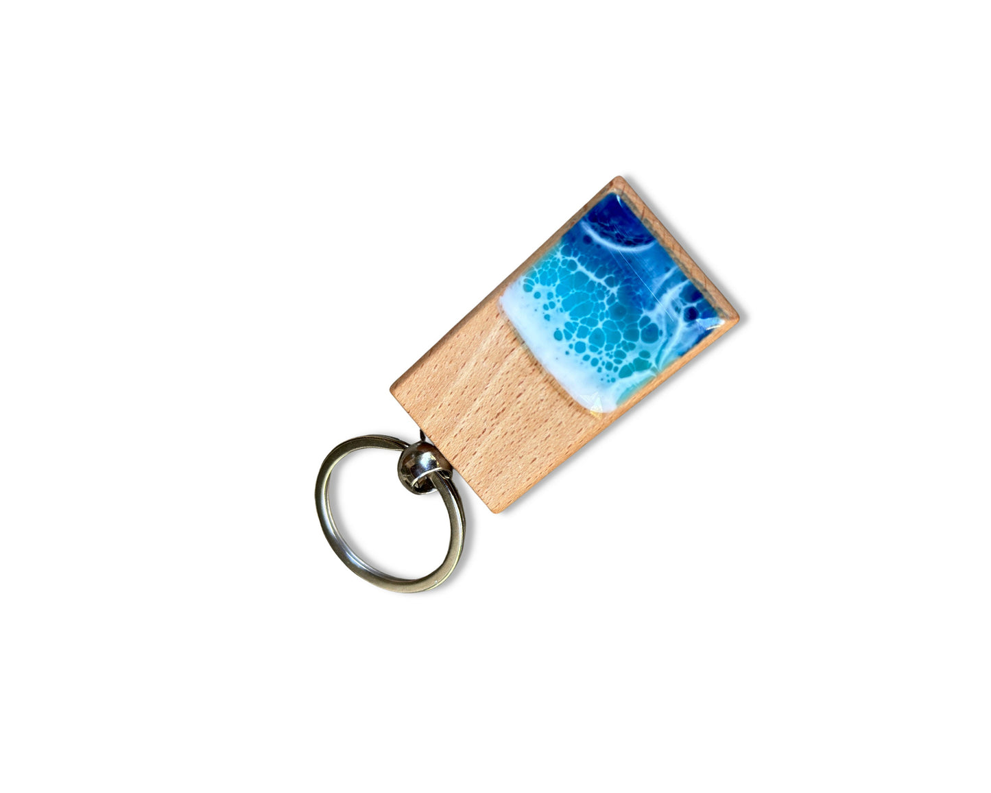 Resin Keychain - Epoxy Resin Ocean Waves Key Holder
