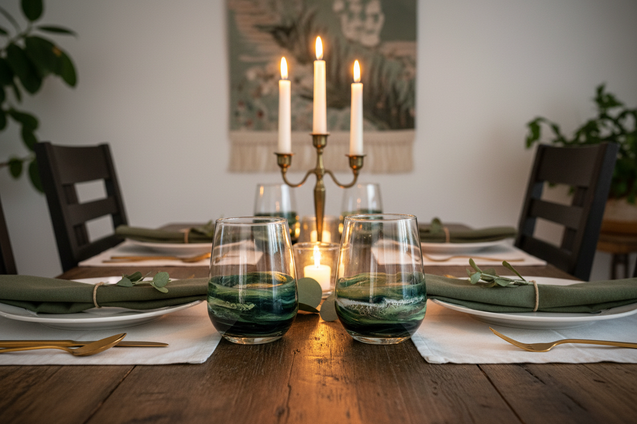 Green Resin Wine Glass - Set of 4