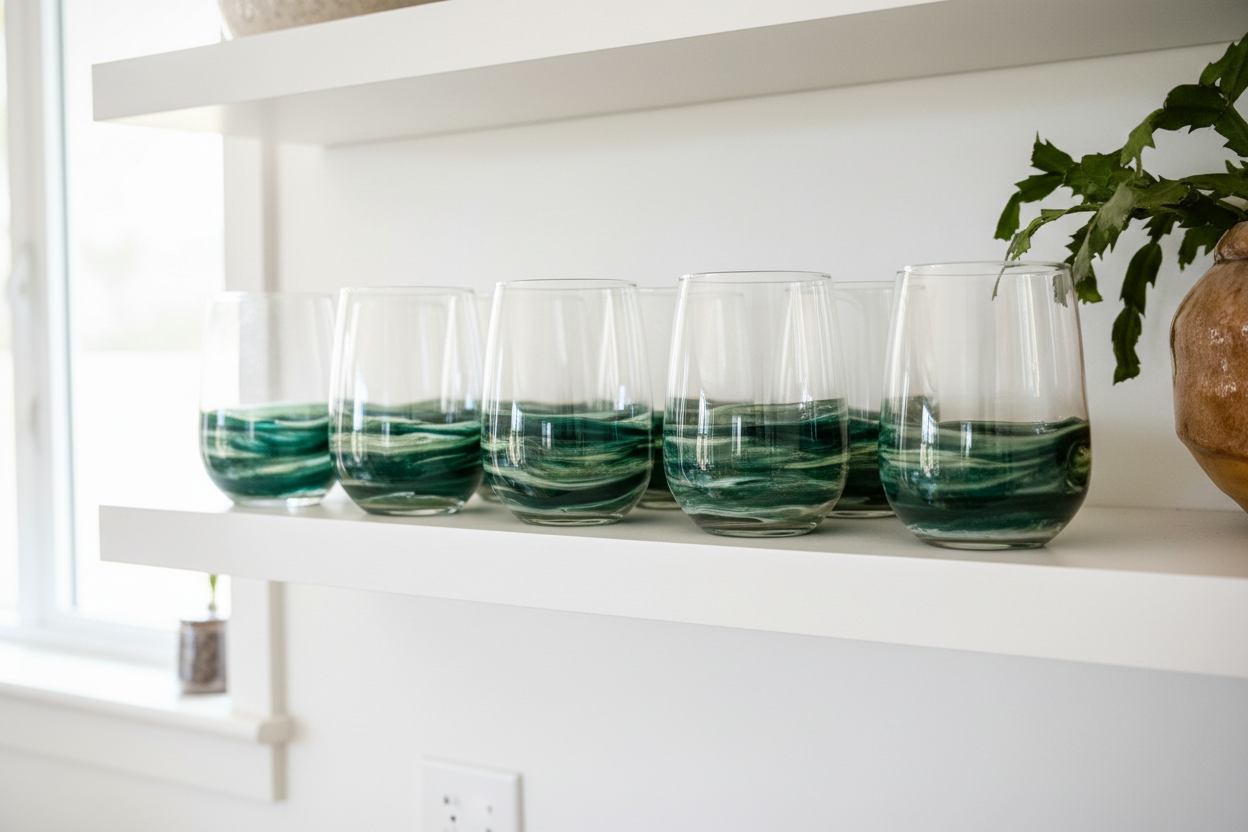 Green Resin Wine Glass - Set of 6