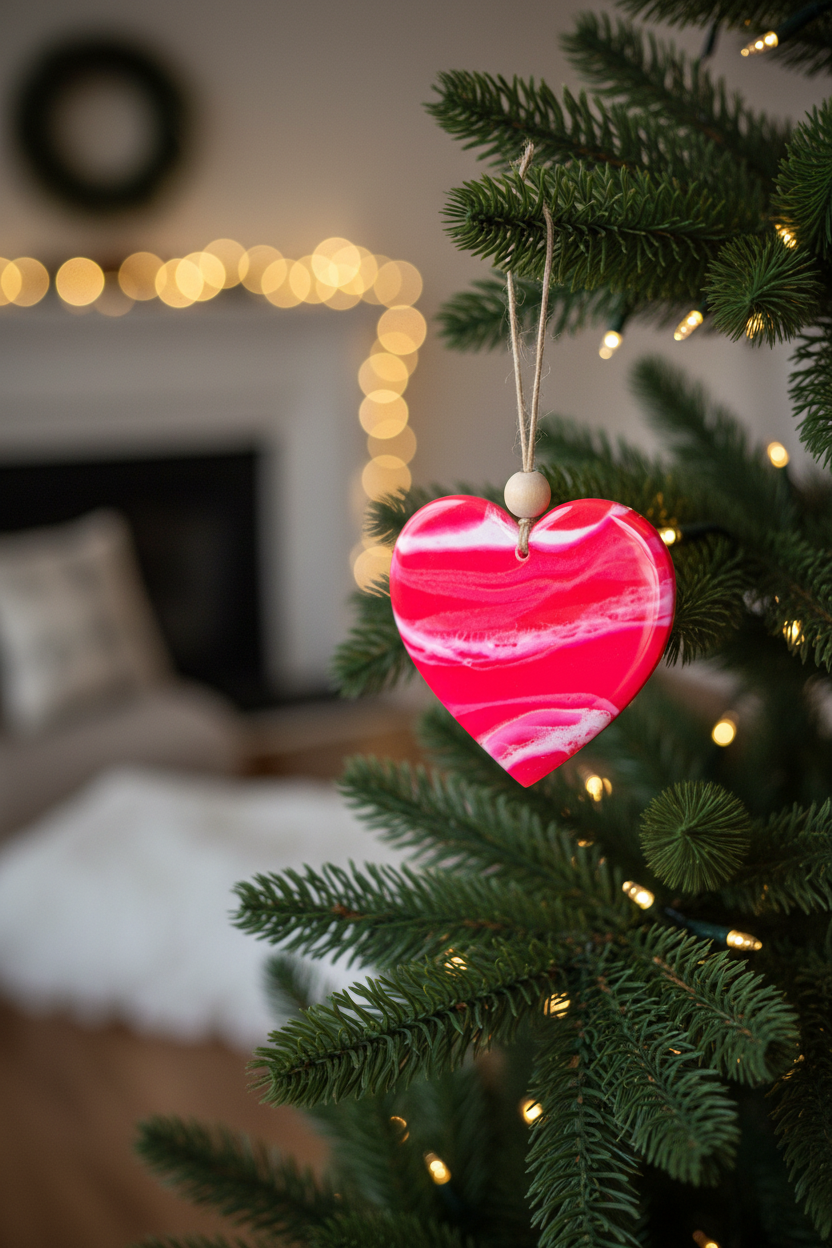 Heart Ornament on Christmas Tree