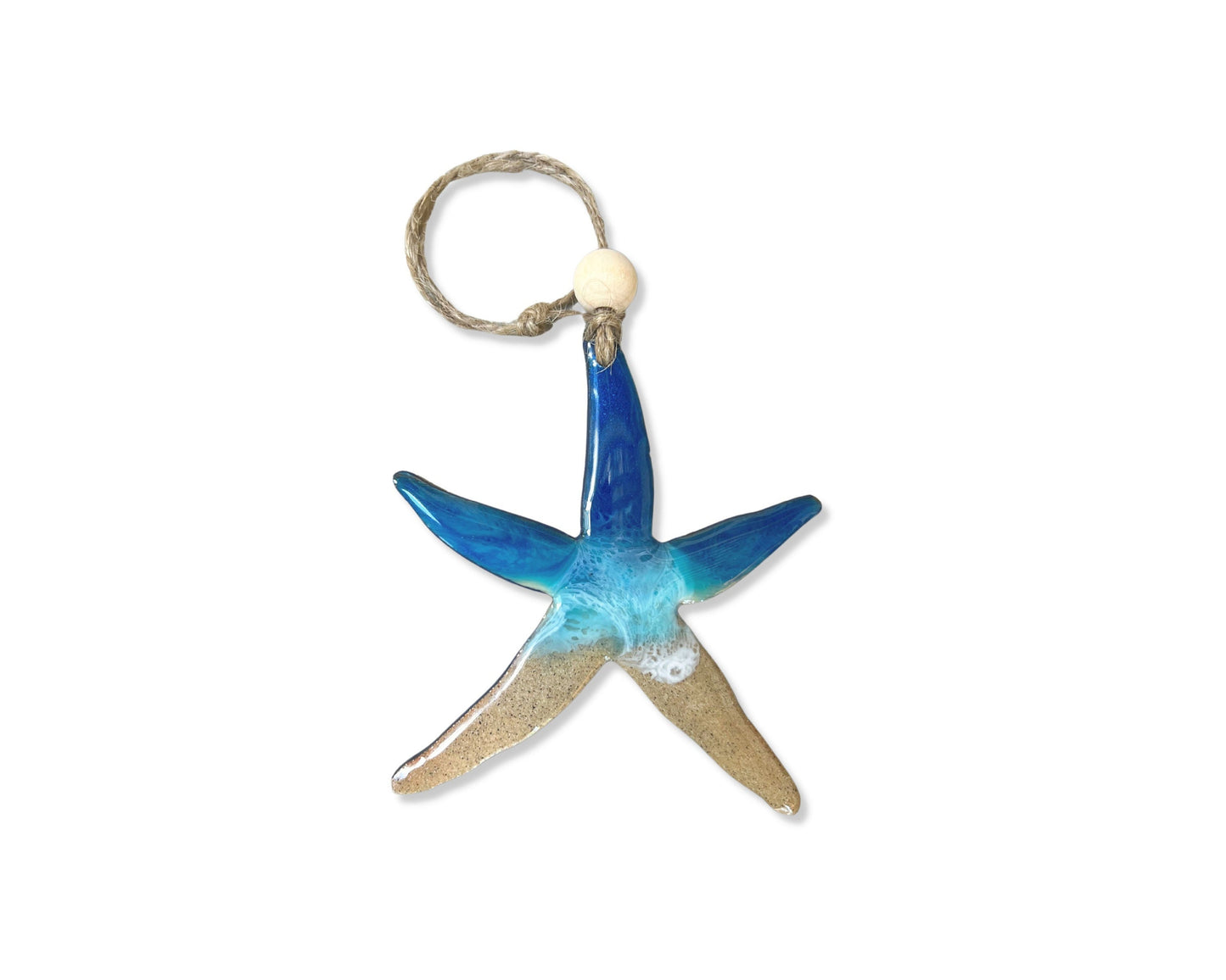 Resin Wave Starfish Ornament: Coastal Christmas Decor, Beach Wedding Favor
