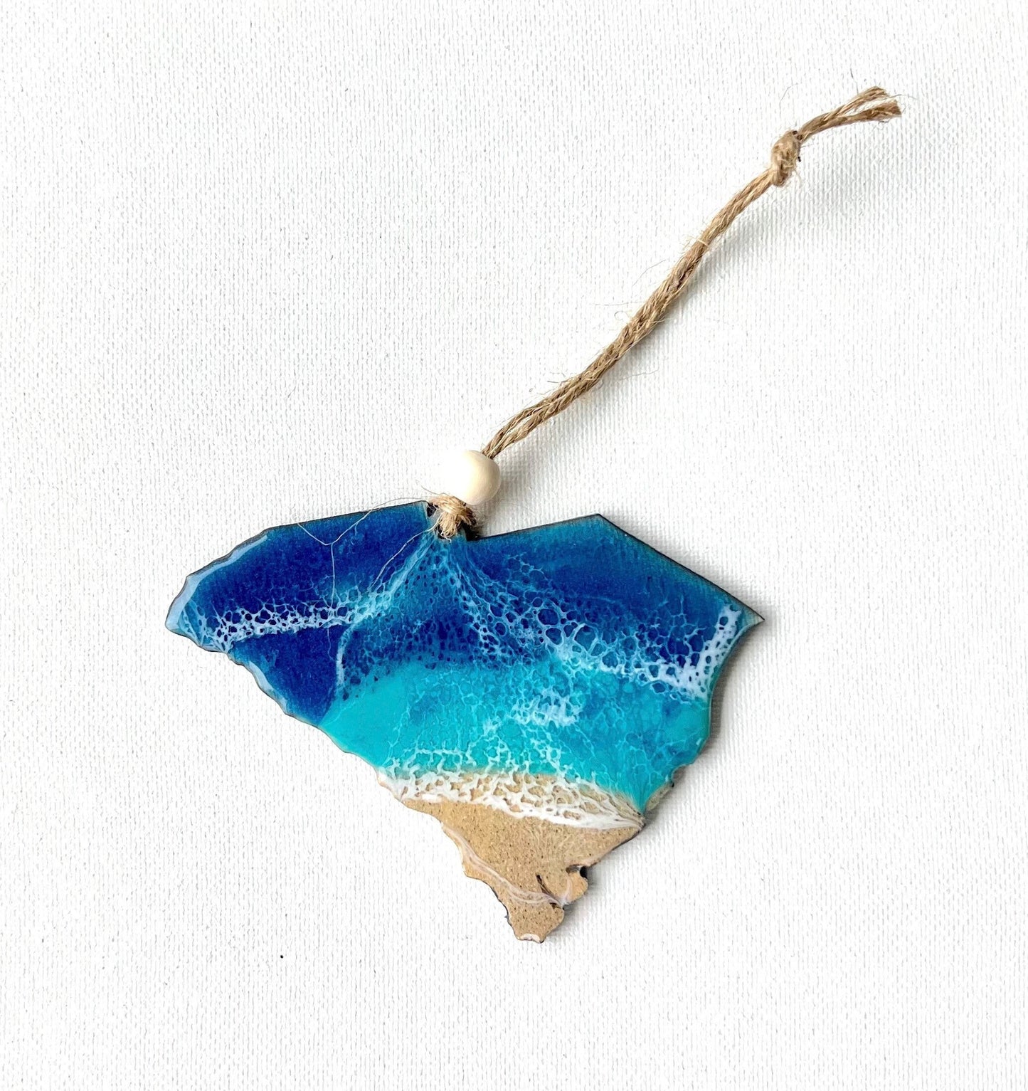 South Carolina Resin Ornament: Ocean Wave Art, Coastal SC Gift