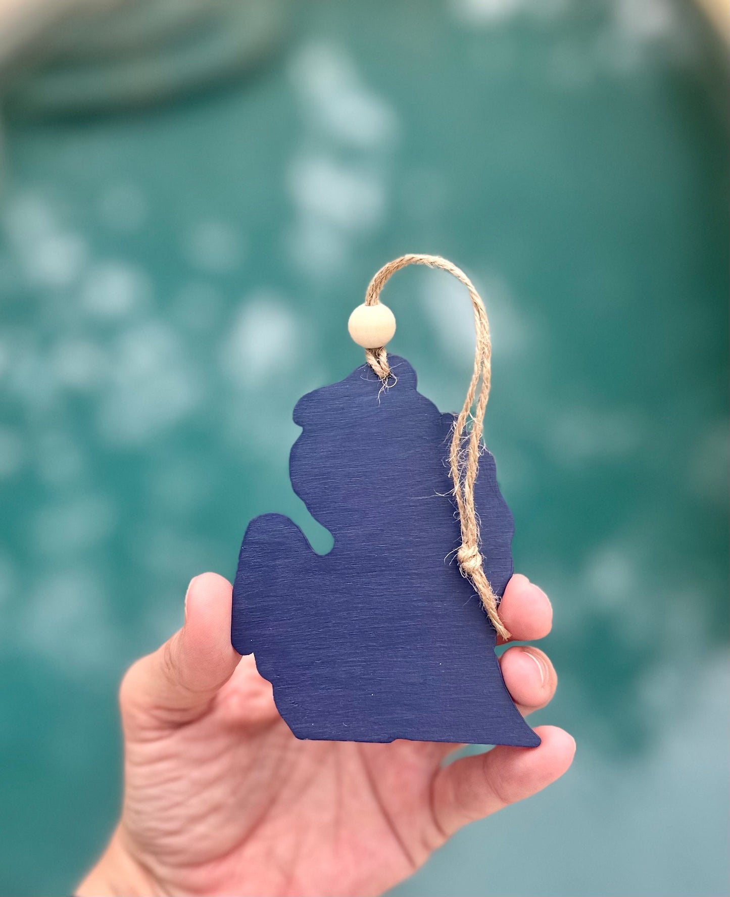 Michigan Ocean Resin Ornament - Resin Wave Lower Peninsula Michigan State Ornament - Unique Michigan gift - Michigan Christmas Tree