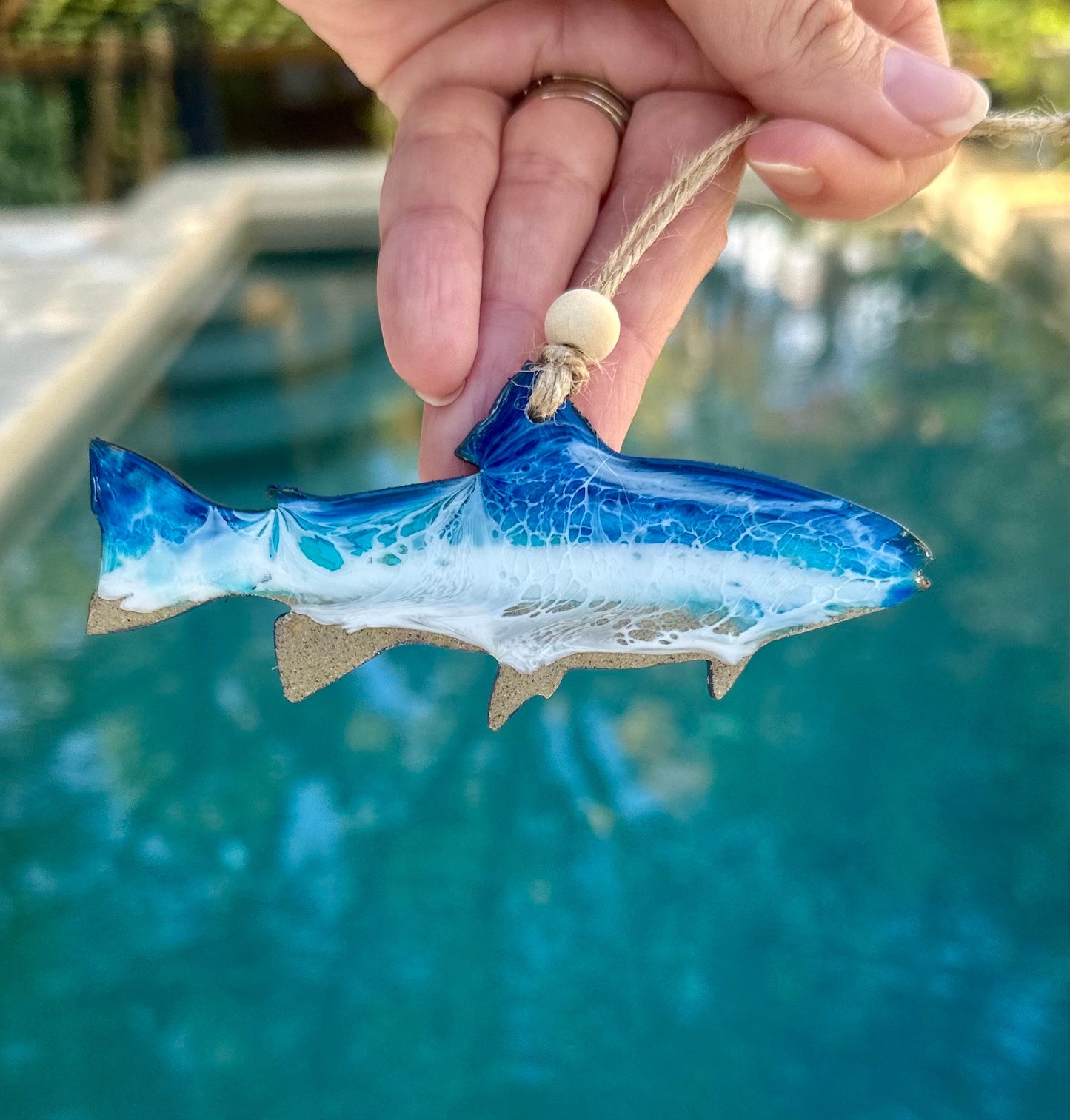 Ocean Resin Fish Ornament: Beach Decor, Gift for Fisherman