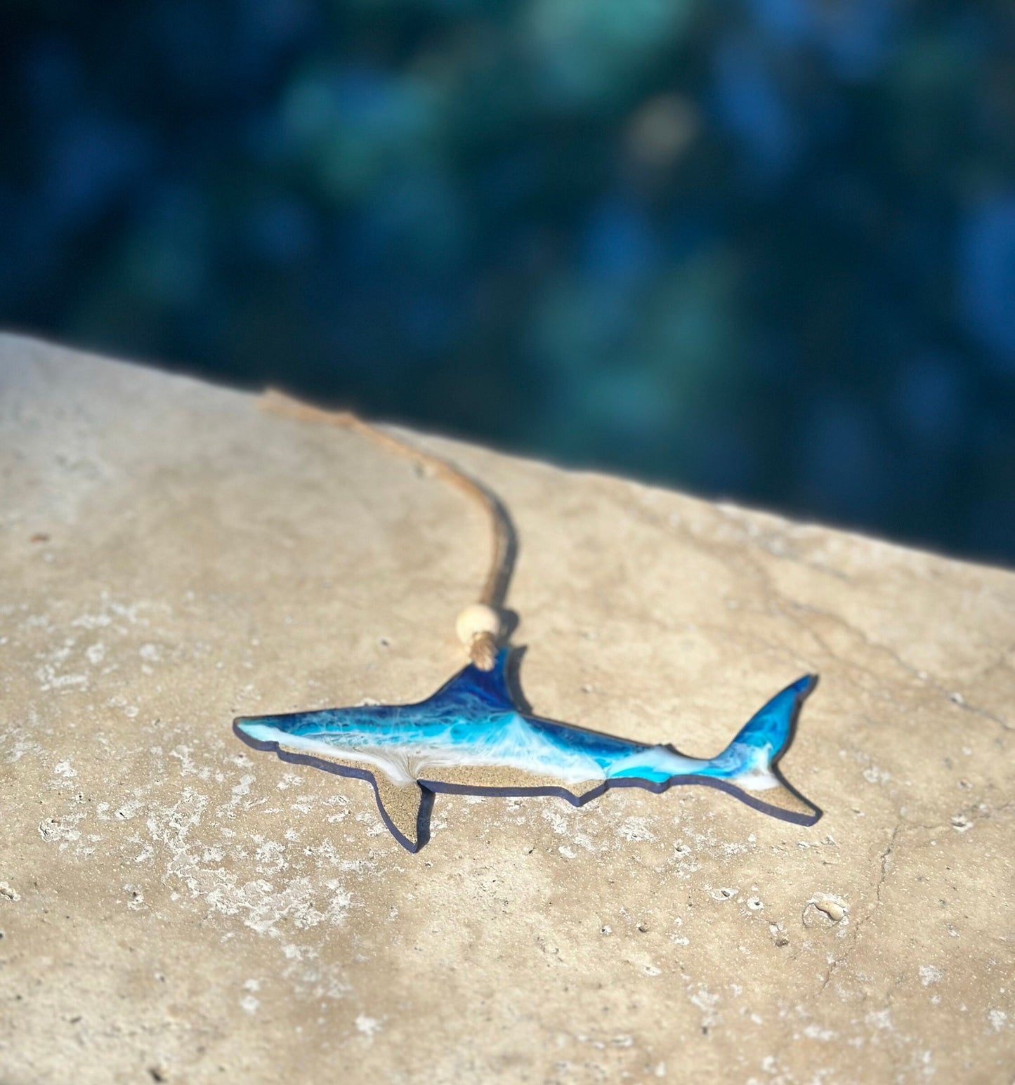 Ocean Resin Shark Ornament: Beach Decor, Shark Lover Gift