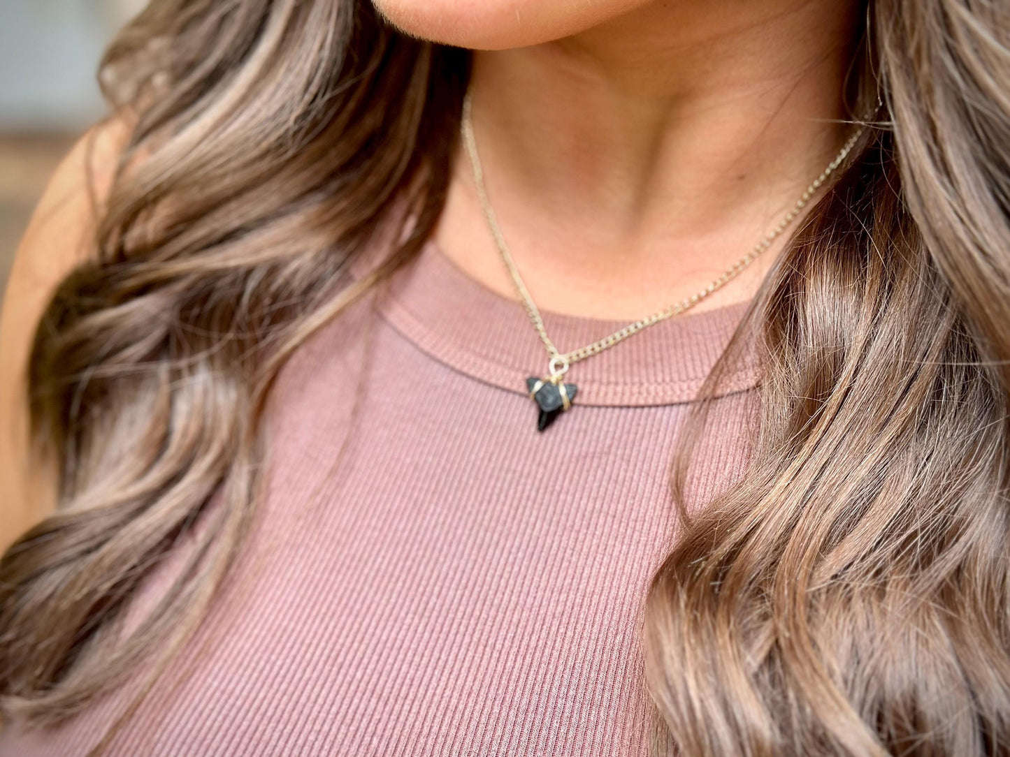 Real Shark Tooth Necklace: Tarnish Resistant Gold, Boho Beach Jewelry