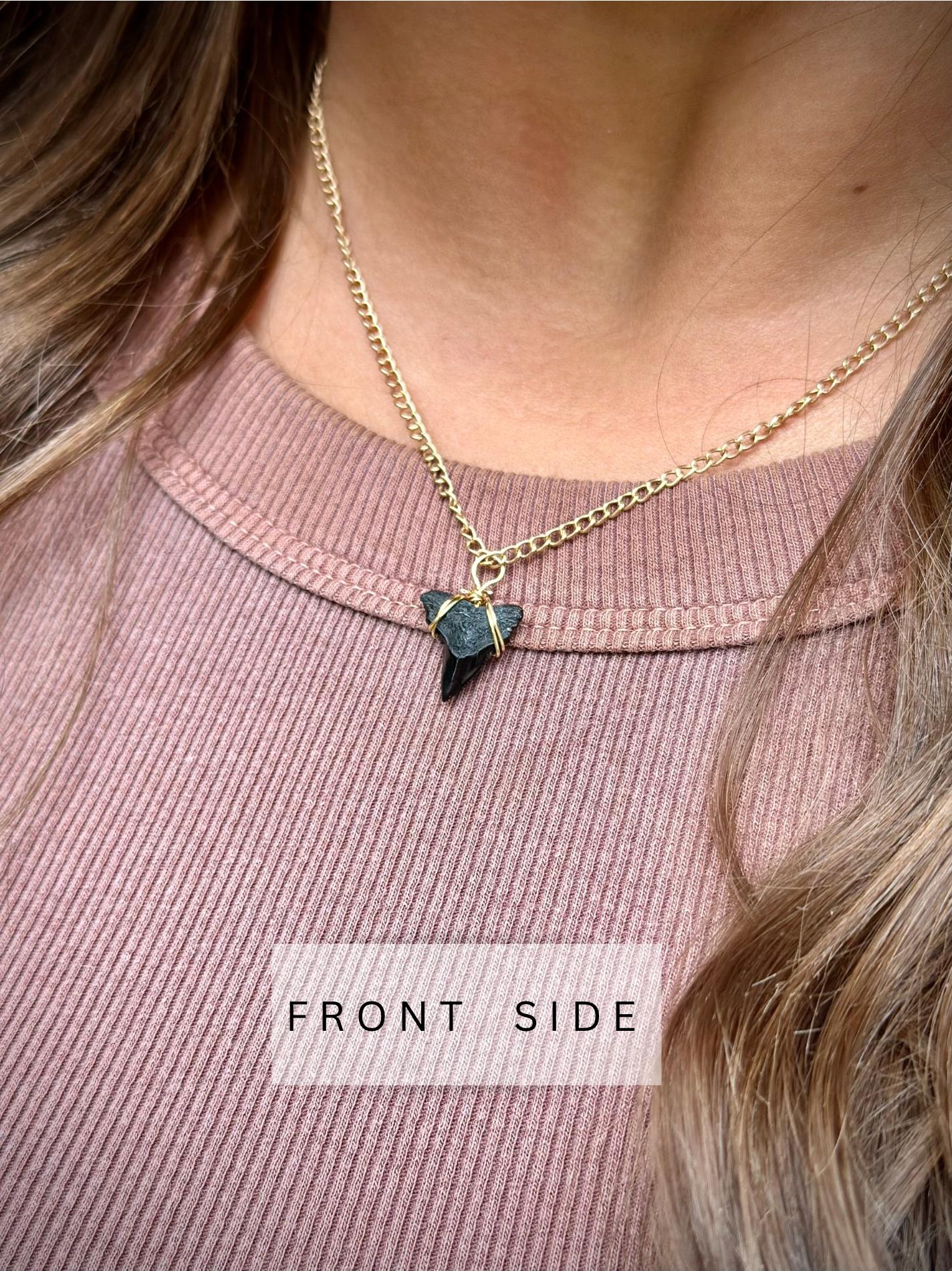 Real Shark Tooth Necklace: Tarnish Resistant Gold, Boho Beach Jewelry