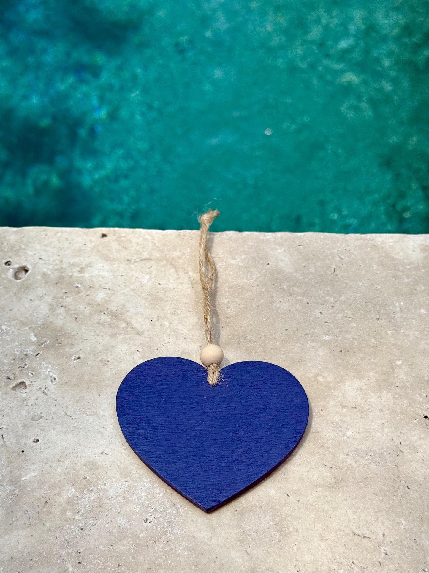 Ocean Resin Heart Ornament: Beach Inspired Decor - Christmas Tree Ornament Newlywed Anniversary